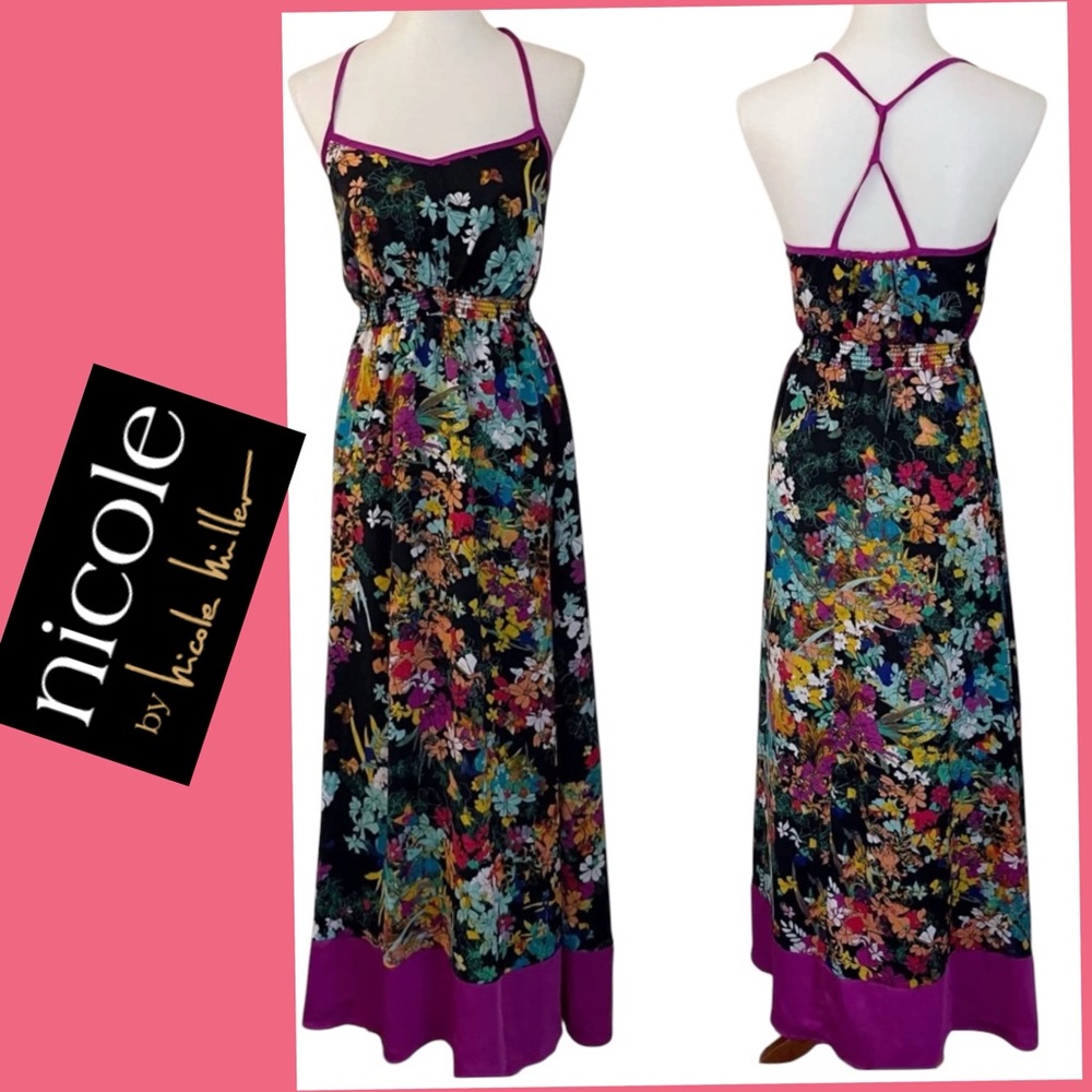 Nicole by Nicole Miller Multicolor Floral Maxi Dress Size 16